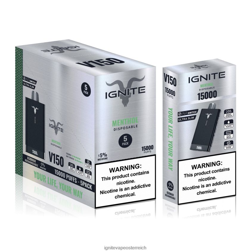 IGNITE Pods For Sale - IGNITE V150 Vape Pen 5er-Pack 02LT0087 Menthol