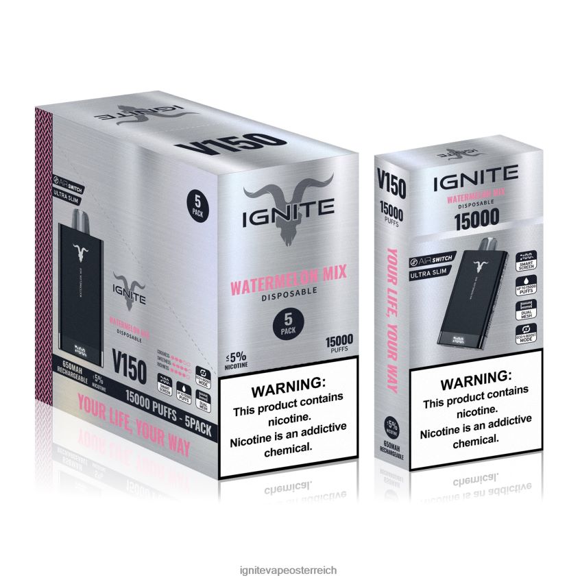 IGNITE Preise - IGNITE V150 Vape Pen 5er-Pack 02LT0095 Wassermelonenmischung