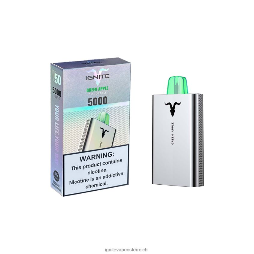 IGNITE Pods For Sale - IGNITE V50 Vape-Stift 02LT00157 grüner Apfel