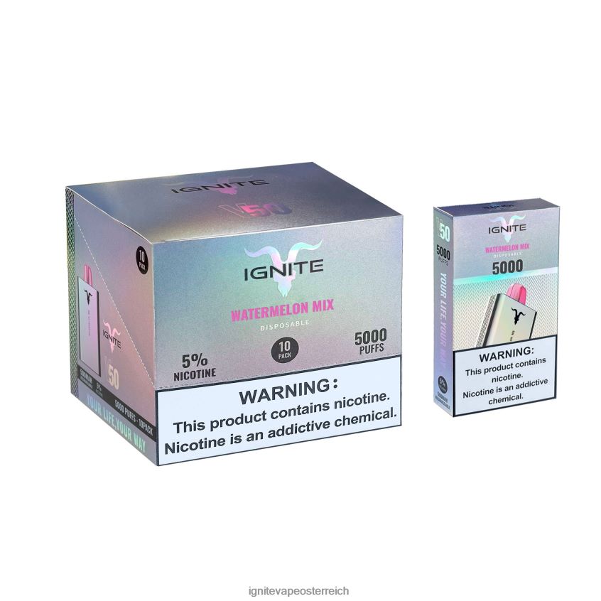 IGNITE Vape Kaufen - IGNITE V50 Vape Pen 10er-Pack 02LT00152 Wassermelonenmischung