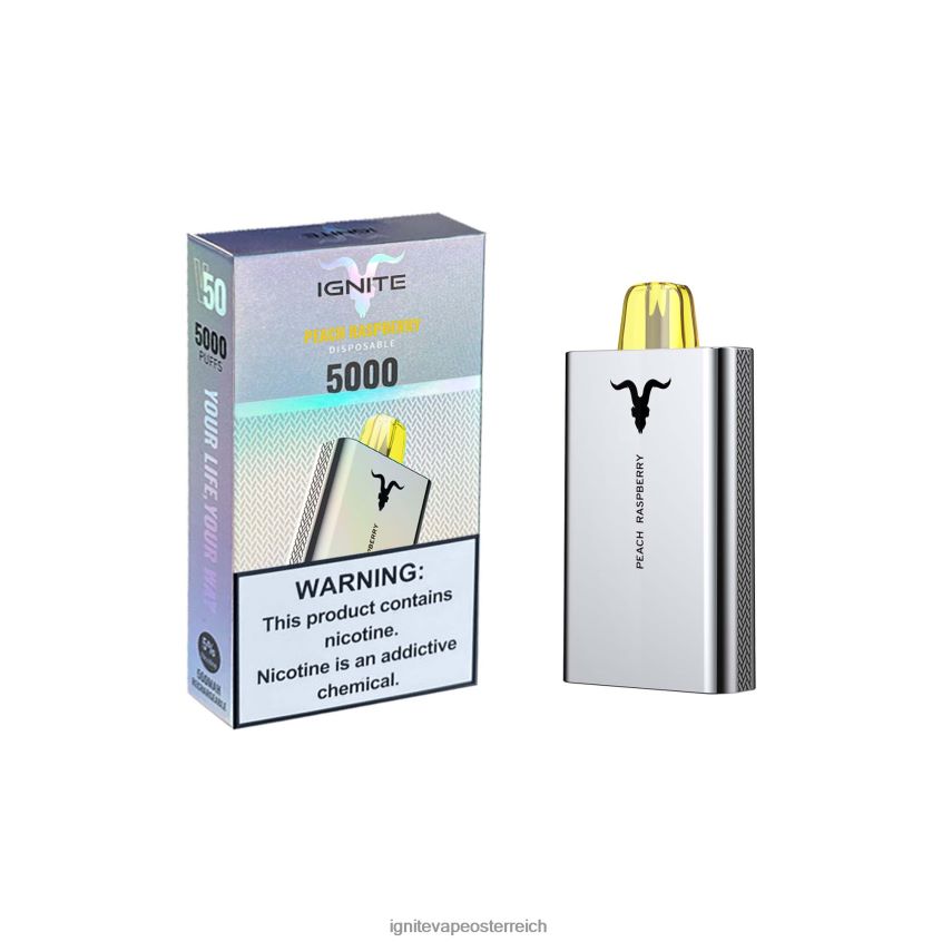 IGNITE Vape Shop - IGNITE V50 Vape-Stift 02LT00159 Pfirsich-Himbeere