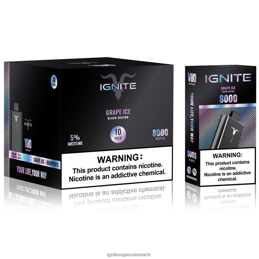 IGNITE Pods For Sale - IGNITE V80 Vape Pen 10er-Pack 02LT0057 Traubeneis