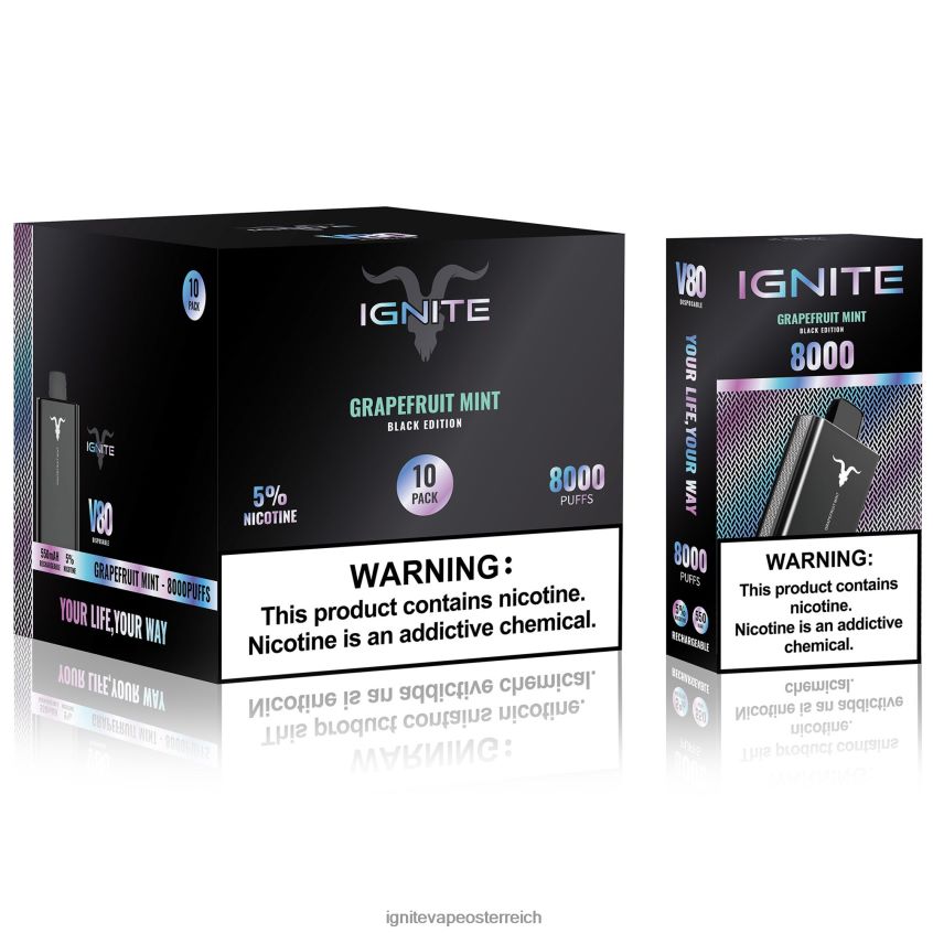 IGNITE Store - IGNITE V80 Vape Pen 10er-Pack 02LT0058 Grapefruit-Minze