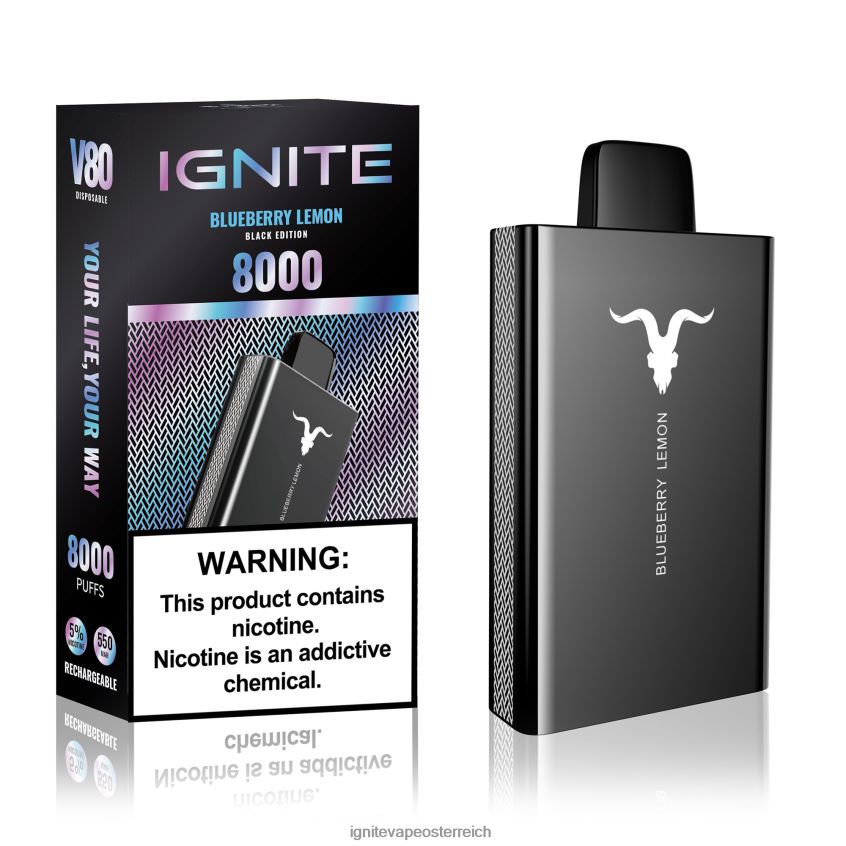 IGNITE Vape Kaufen - IGNITE V80 Vape-Stift 02LT0042 Blaubeer-Zitrone